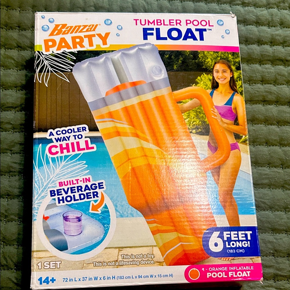 Party Orange Inflatable Tumbler Pool Float